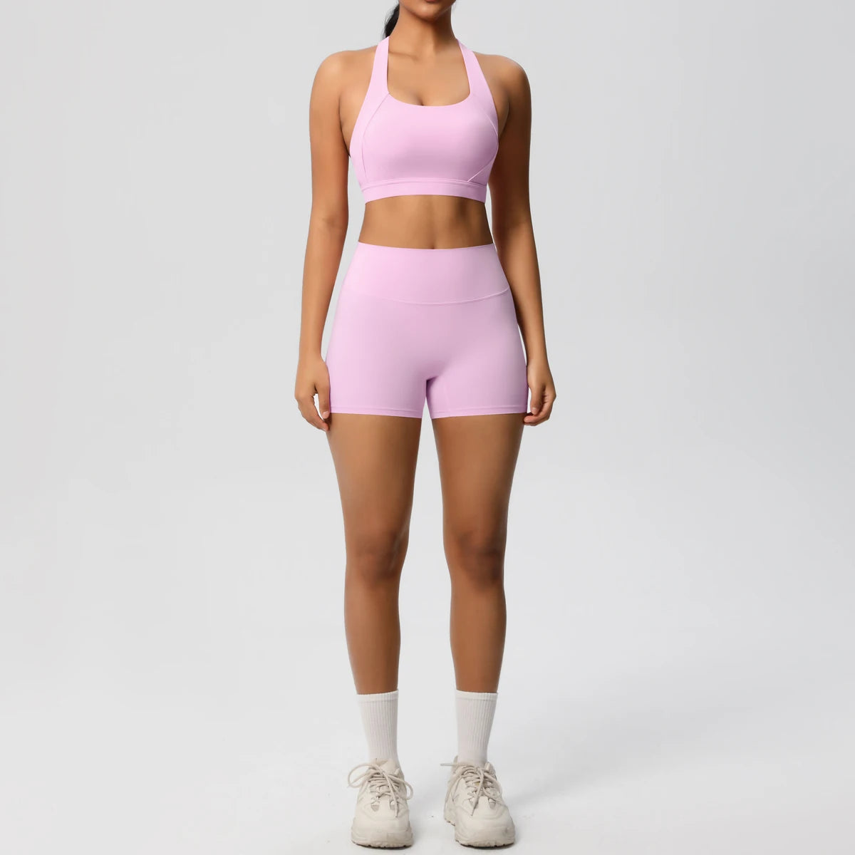 High Quality Customize logo Gym 2 Pieces Set Breathable Active Wears Quick Dry Shorts Yoga Set for Women