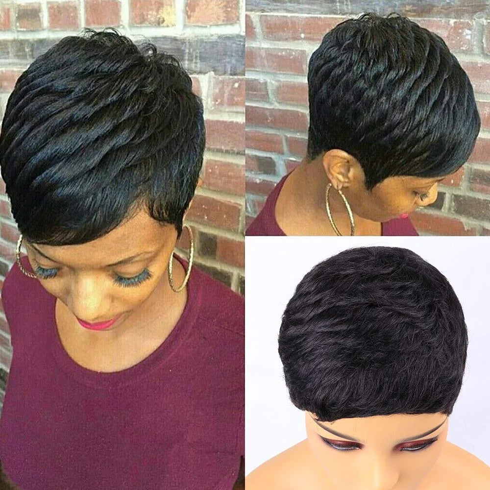 Pixie Cut Wig Human Hair Short Pixie Cut Wigs for Black Women Human Hair Glueless Short Layered Brazilian Virgin Hair Pixie Wig
