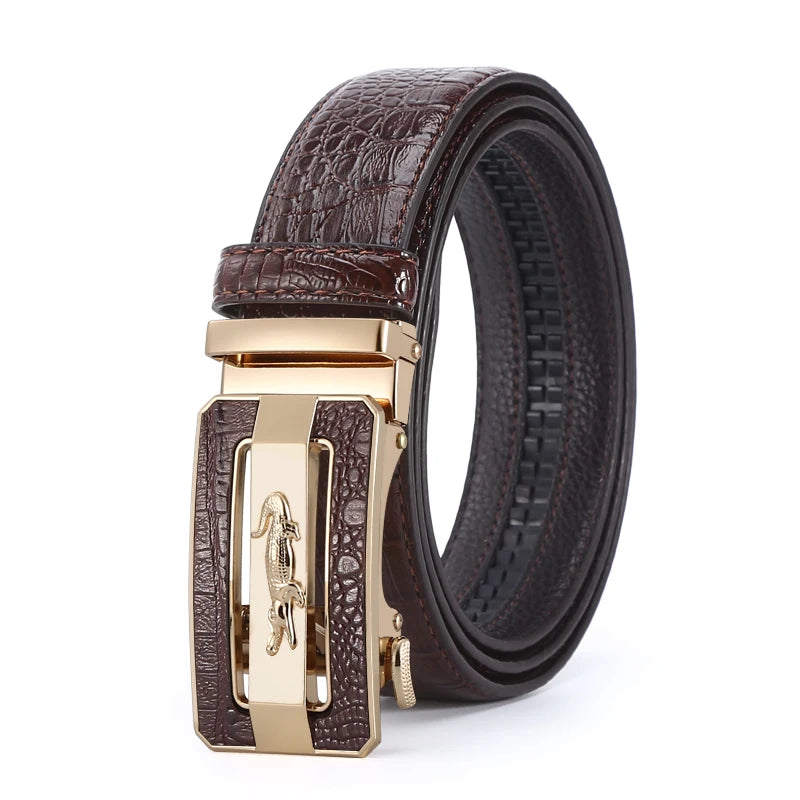 Good Quality Fashion Micro Fiber Automatic Western  Leather Belts for Men