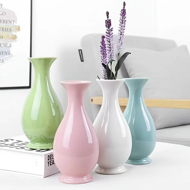 Ceramic Vase Small Ornament for Living Room Dining Table Flower Arrangement Home Decor Office Desk Dried Flower Bouquet