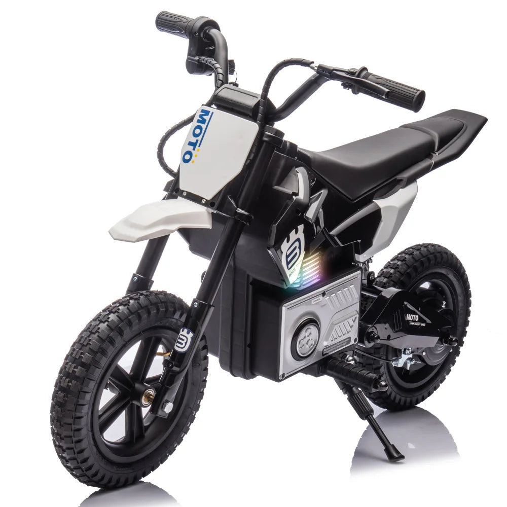 JUESHUAI Kids Ride on Electric Scooter Motorcycle 200W Hub Motor Rear Wheel Shock Absorber Music Speeds 9.32MPH Free Shipping
