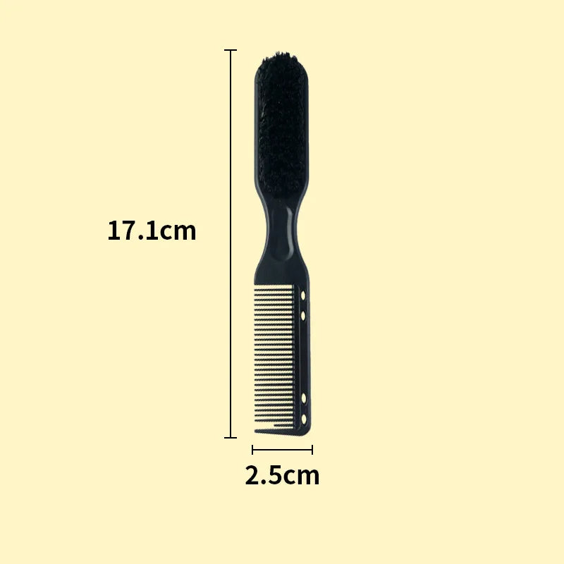 Custom Logo Barber Supplies Gold Twin Beard Comb & Brush Set with Nylon Bristles and Plastic Handle for Mens Grooming