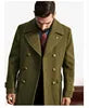 Fashion Men Fall Winter Trench Coat Long Sleeve Coat Notch Collar British Style Mid Length Men Jacket