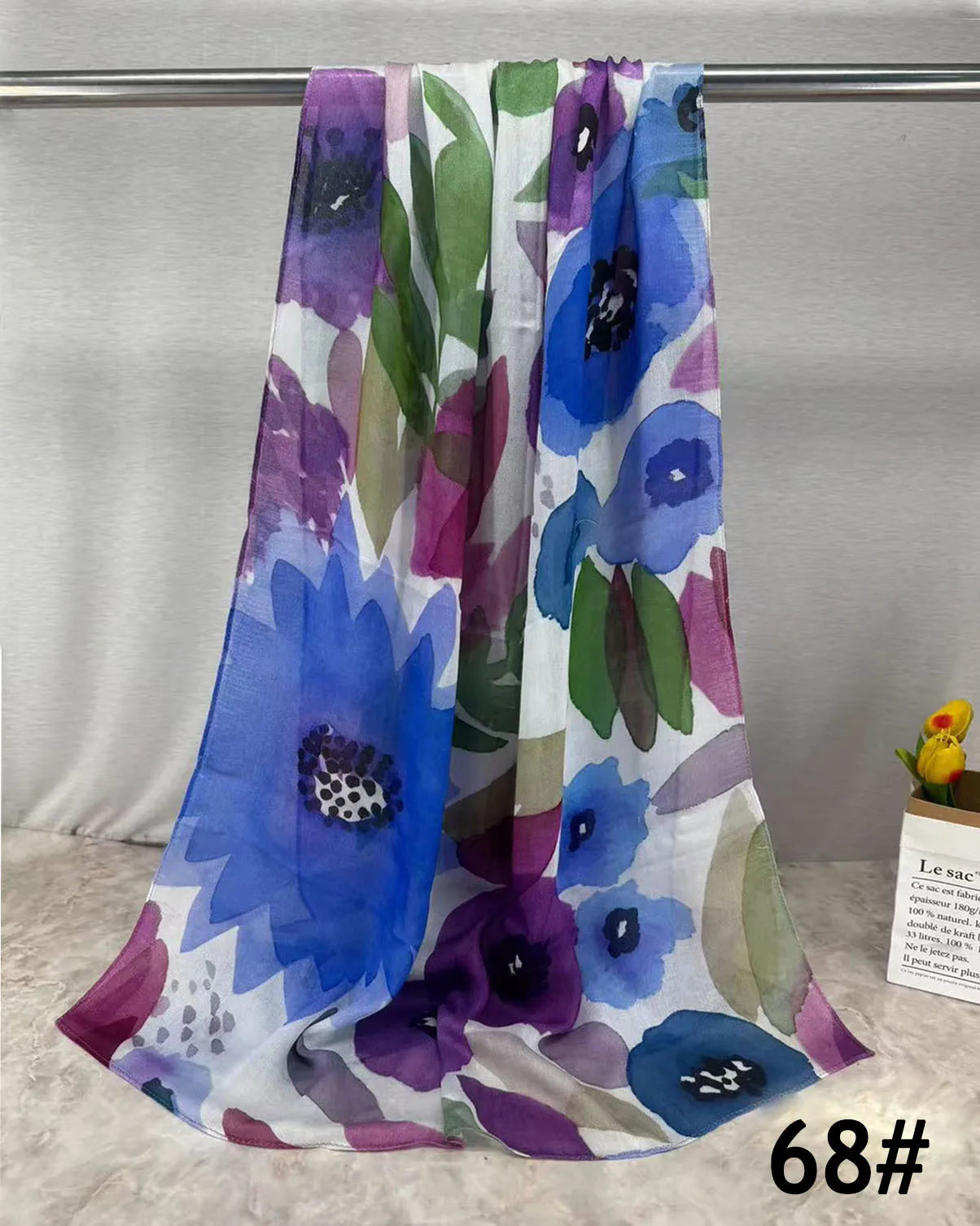 Soft Breathable Modal Hijab for Muslim Women New Digital Printed Woven Scarf Cotton Modal for Autumn