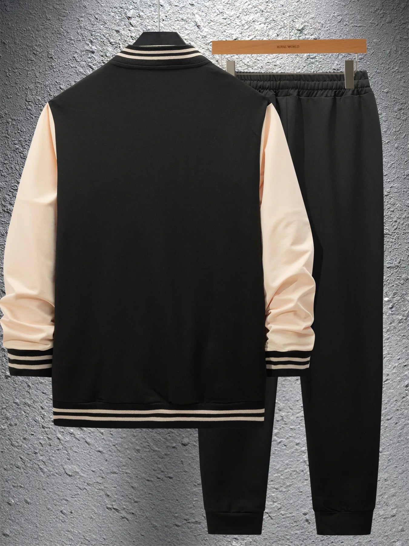 Ohsisa 2025 Men Spring Autumn Sports Set Baseball Jacket Coat Long Sleeve Button Cardigan Two Piece Set Long Pants Suits