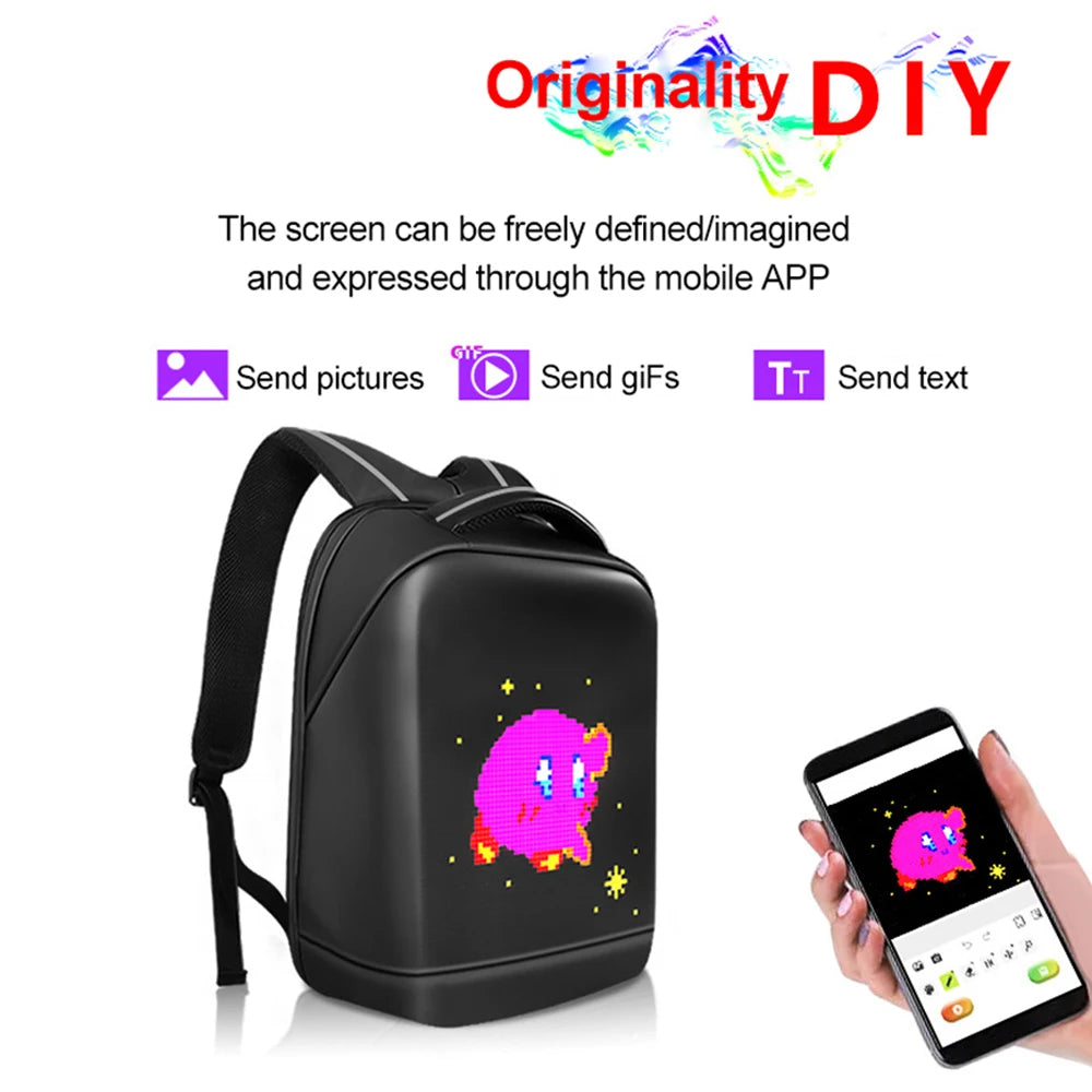 Smart Led Advertising Backpack Advertising Play Led Backpack Screen Display Outdoor Shoulder Travel Led Bag Factory Manufacturer