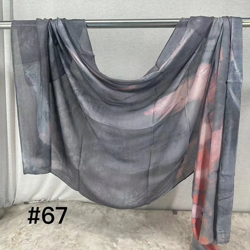 Soft Breathable Modal Hijab for Muslim Women New Digital Printed Woven Scarf Cotton Modal for Autumn