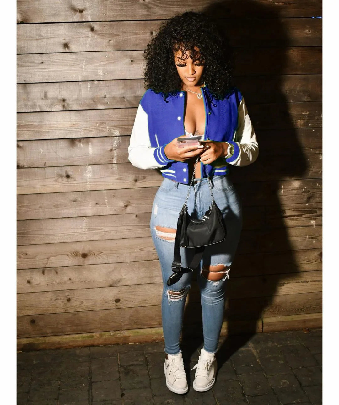 CM.YAYA 2024 Autumn Winter Patchwork Button Up Women Baseball Jackets Long Sleeve Elegant Sport Fashion Baseball Outcoat