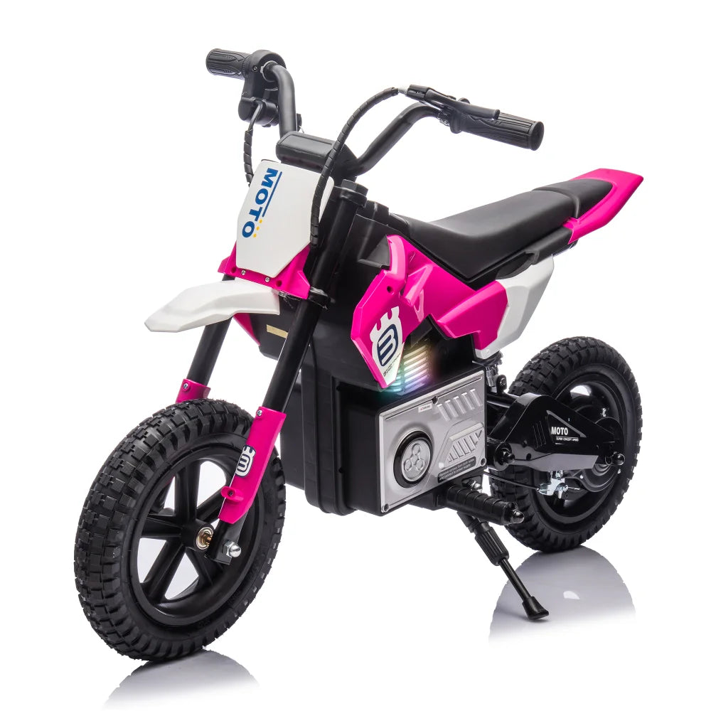 JUESHUAI Kids Ride on Electric Scooter Motorcycle 200W Hub Motor Rear Wheel Shock Absorber Music Speeds 9.32MPH Free Shipping