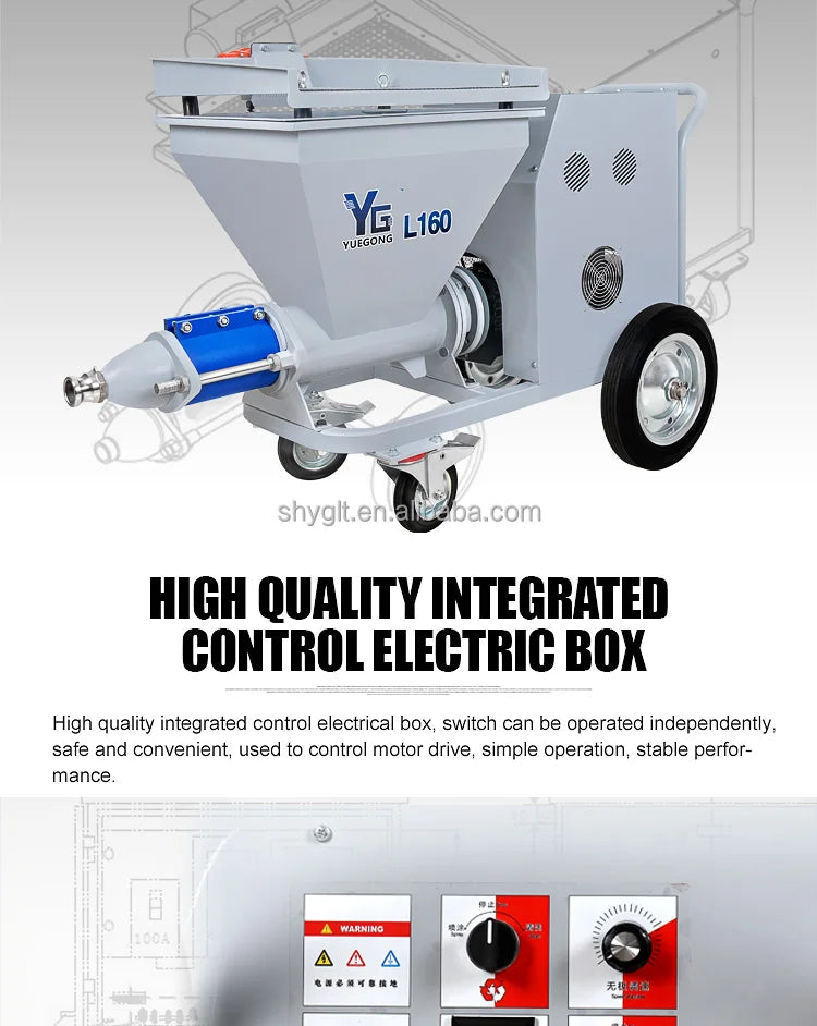 Cement Wall Mortar Sprayer with air Compressor Painting Machine Powder Coating Construction Plastering Machine for Wall Cement