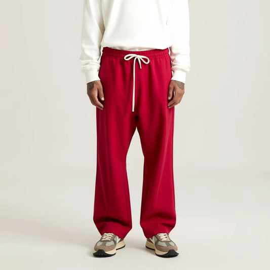Winter Commute Curved Leg Drawstring Regular Fit Men Sweatpants Baggy and Hoodie Set