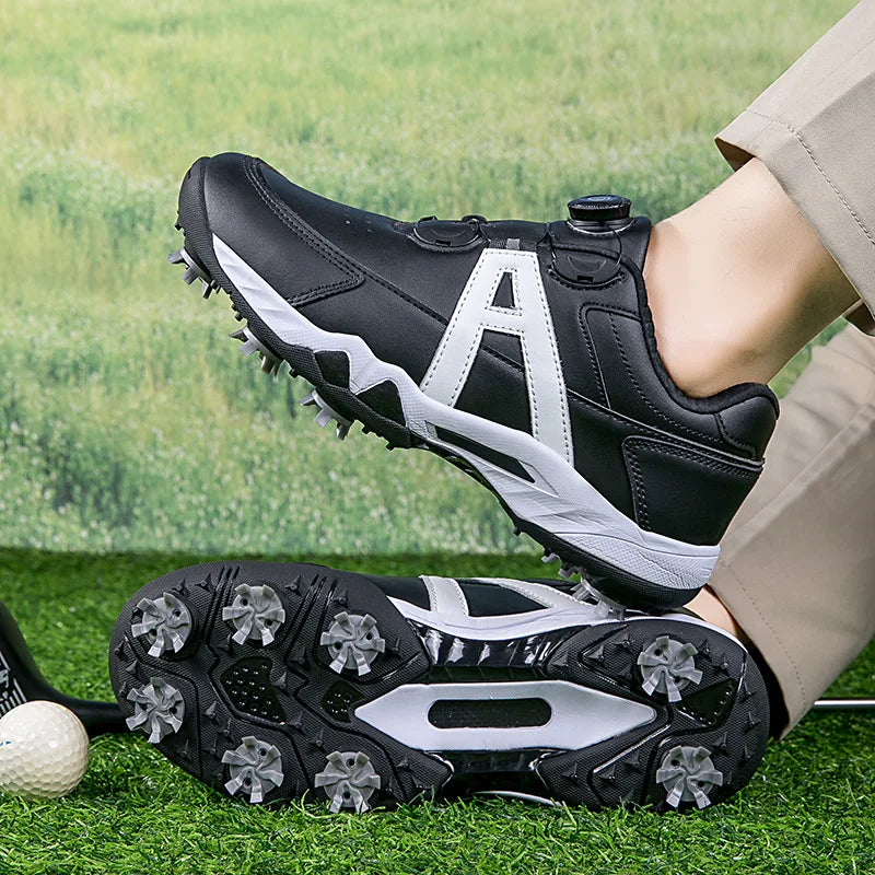 Breathable Waterproof Customized Oem Rubber Sole Classic Mens Golf Shoes Manufacturer Spikes Shoes for Golf