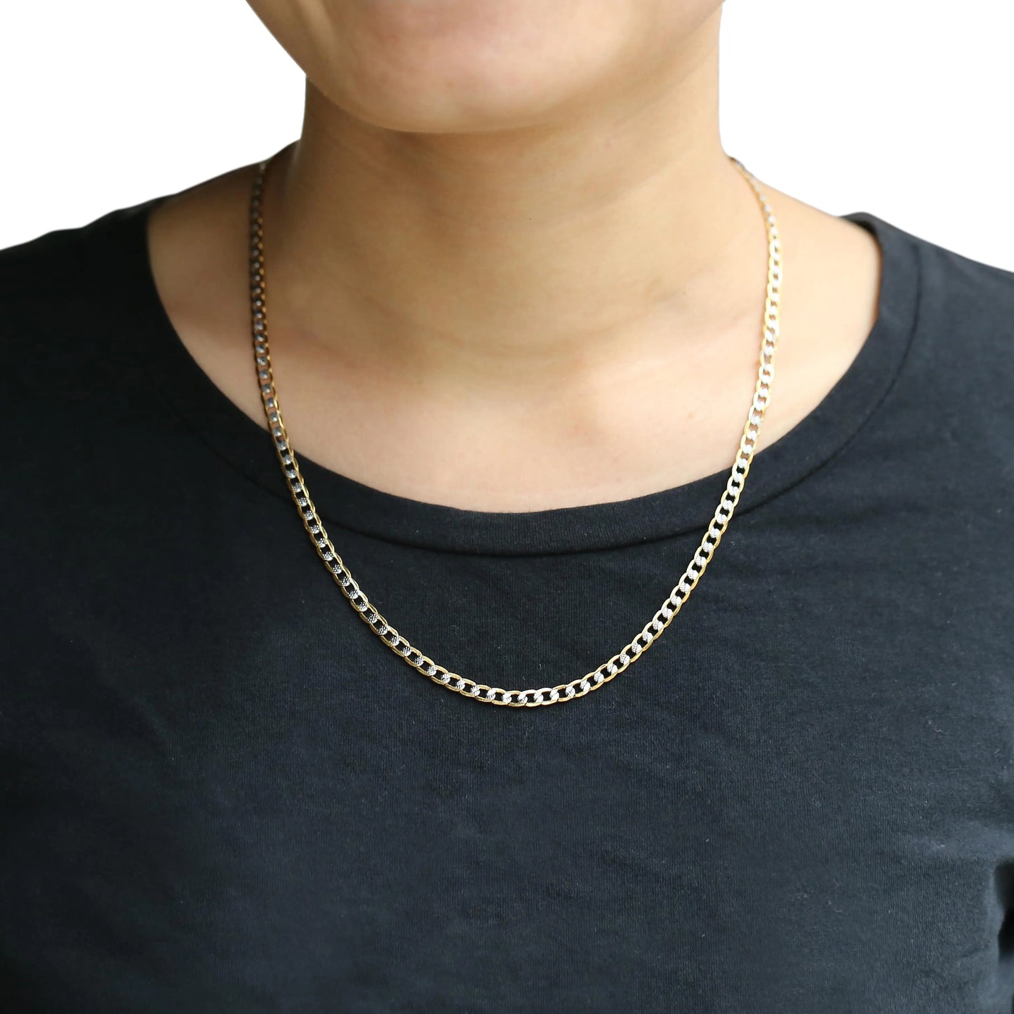 Gold Color Chain Necklace For Men Women Cuban Link Chain Male Necklace Fashion Men's Jewelry Wholesale Gifts 4mm
