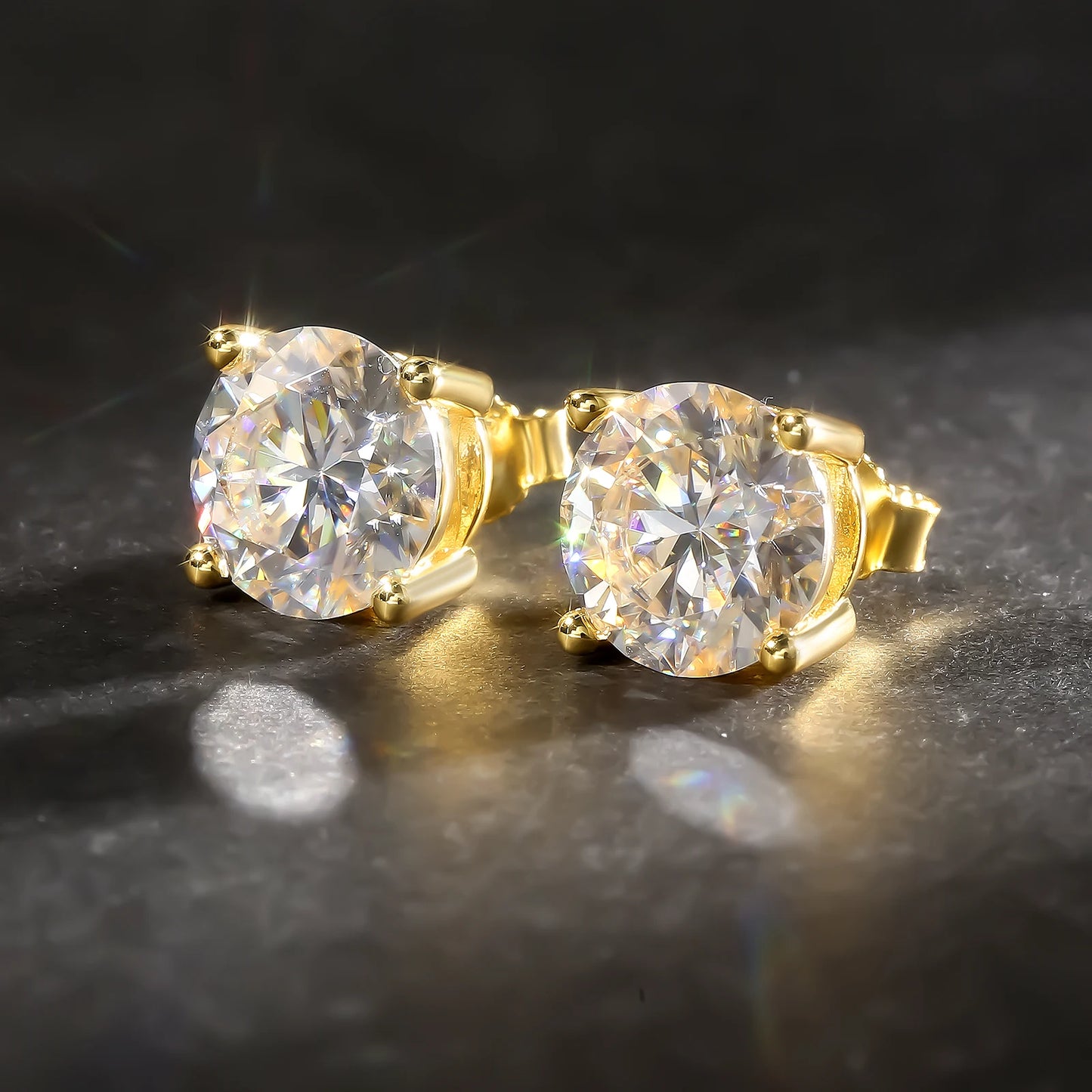 USA VVS Moissanite Earring Pass Diamond Tester 14K Gold Plated 925 Sterling Silver Christmas Gift Women GRA Lab Diamond Stud Men
