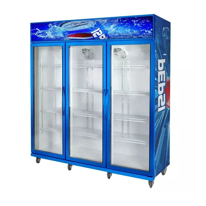 3 Glass Door Cold Drink Commercial Beverage Cooler Fridge for Supermarket