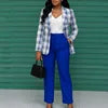 D603 Trendy Ladies Suits Office Wear Blazer Set for Women Printed Blazer and Pants Set Two Piece Business Suits Set for Women