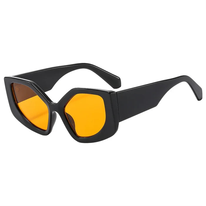 Popular Personality Catwalk Show Polygonal Irregular Rainbow Sunglasses Uv400 Women Fashion Large Frame Colorful Y2k Sunglasses