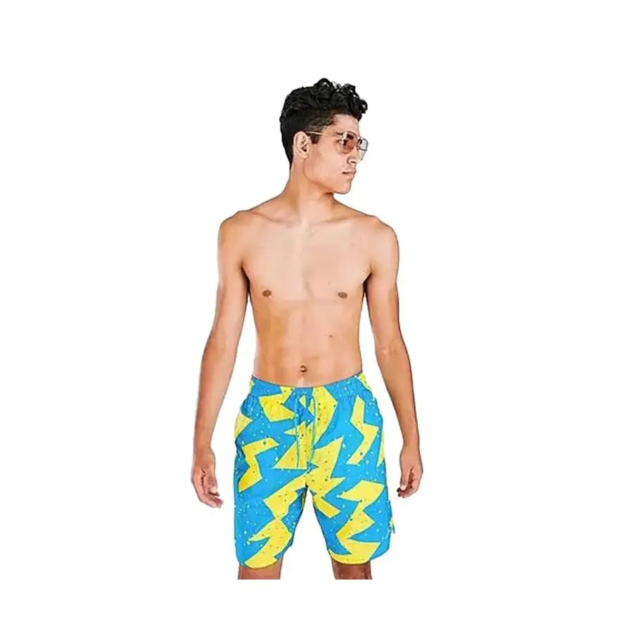 Jordan Jumpman 9\" Poolside Men's Active Shorts Ocean Sun Yellow Geometric Print Quick Dry Swim Trunks Board Shorts