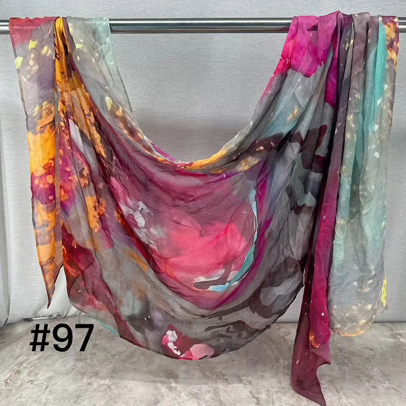 Soft Breathable Modal Hijab for Muslim Women New Digital Printed Woven Scarf Cotton Modal for Autumn