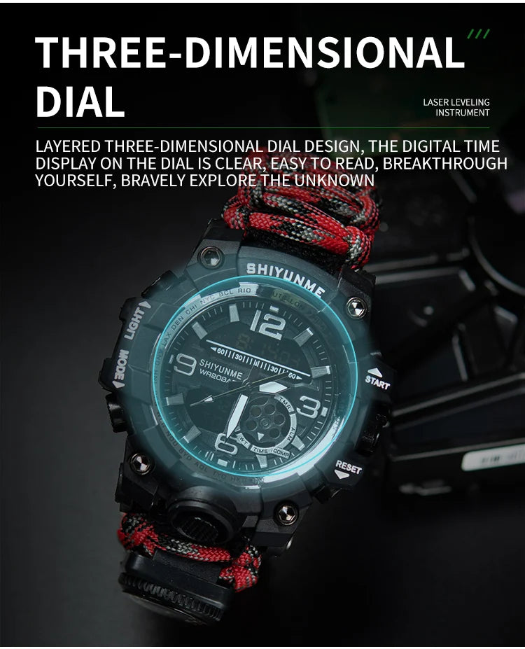 SHIYUNME G Style Military Sports Digital Watches Compass Outdoor Survival Multi-function Waterproof Mens Watch Relogio Masculino
