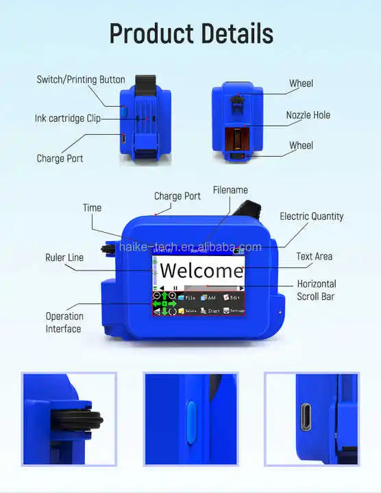 Portable Mini Inkjet Printer Wireless Connection Logo Tattoo Mini Machine for Multi-Purpose Printing Gift Cards Provided