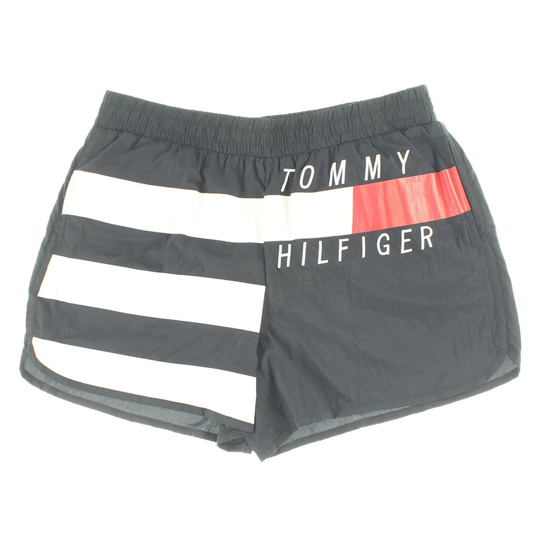 Tommy Hilfiger Printed Woven Short W/ On Seam Pock Womens Active Shorts Color: Black/White/Red | 100% Authentic