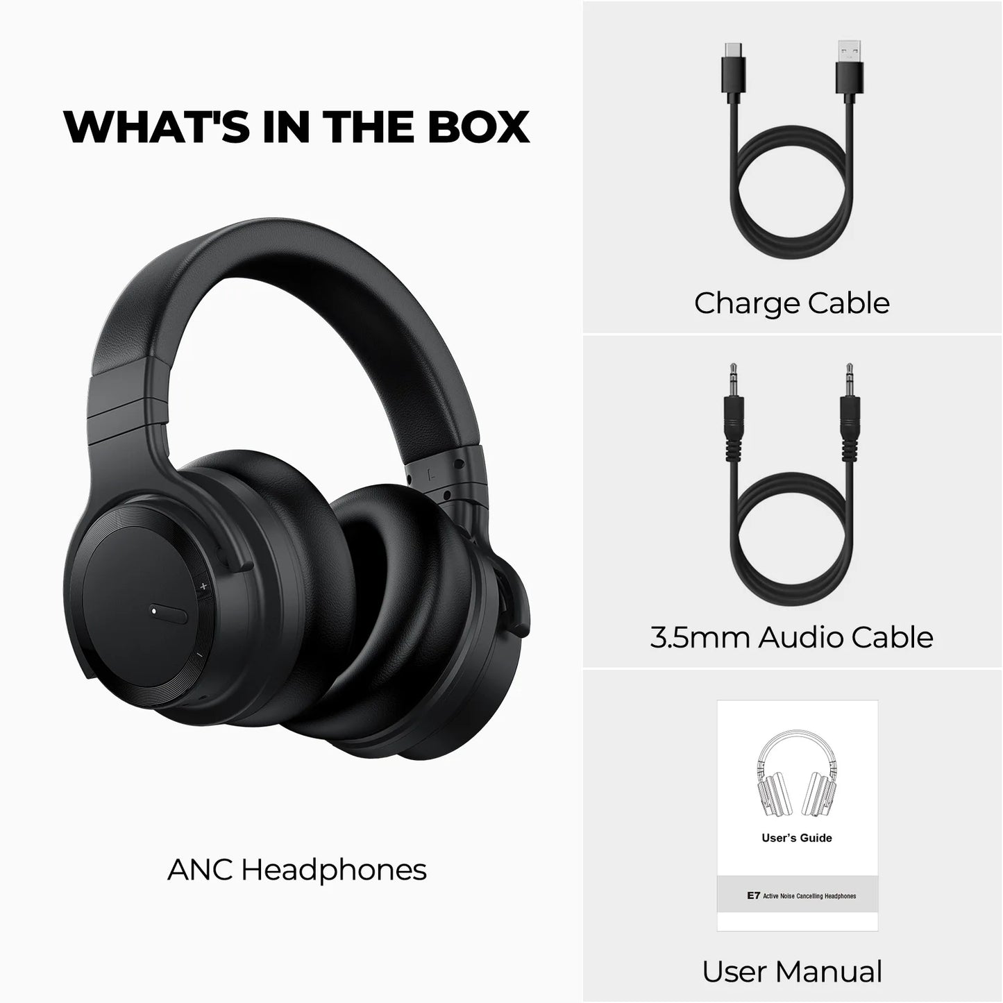 Active Noise Cancelling Wireless Headphones with Bluetooth 5.3, Hi-Fi Stereo, Fast Charging, & Long Playtime - Travel-Friendly