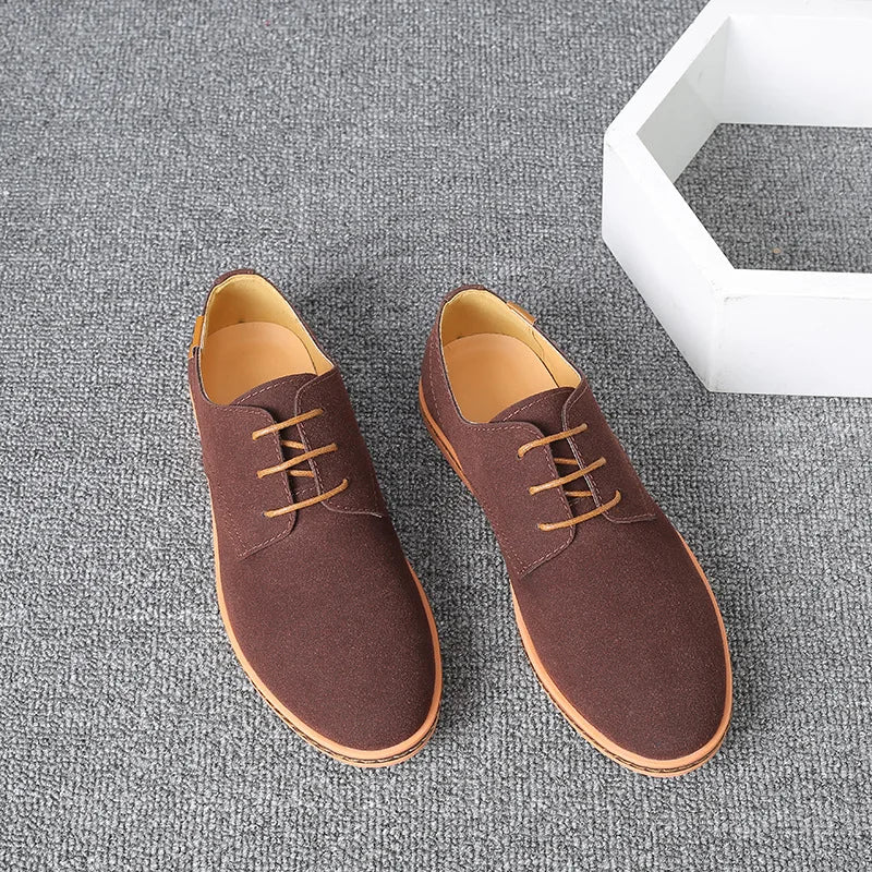 2022 Spring Suede Leather Men Shoes Oxford Casual Shoes Classic Sneakers Comfortable Footwear Dress Shoes Large Size Flats