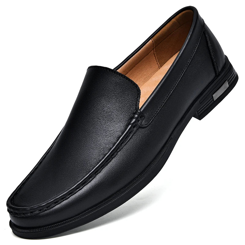 Men's Comfortable Walking Shoes Made of Genuine Leather, One Foot Loafers, New Trendy Designer, Mo Hot Selling Driving Shoes
