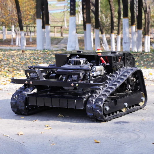 Direct-from-warehouse Remote-controlled Lawn Mower with Zero-turn Gasoline Engine for Home and Commercial of Garden Lawns.