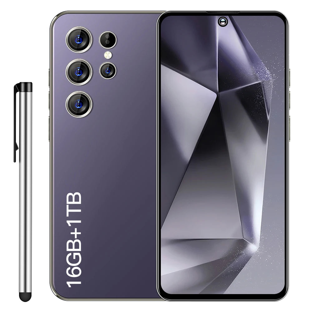 Latest Global Version Smartphone S24 Ultra+ Fold Design Phone High Refresh Rate Screen GPS Spotify 5g LTE Cell Mobile Phone