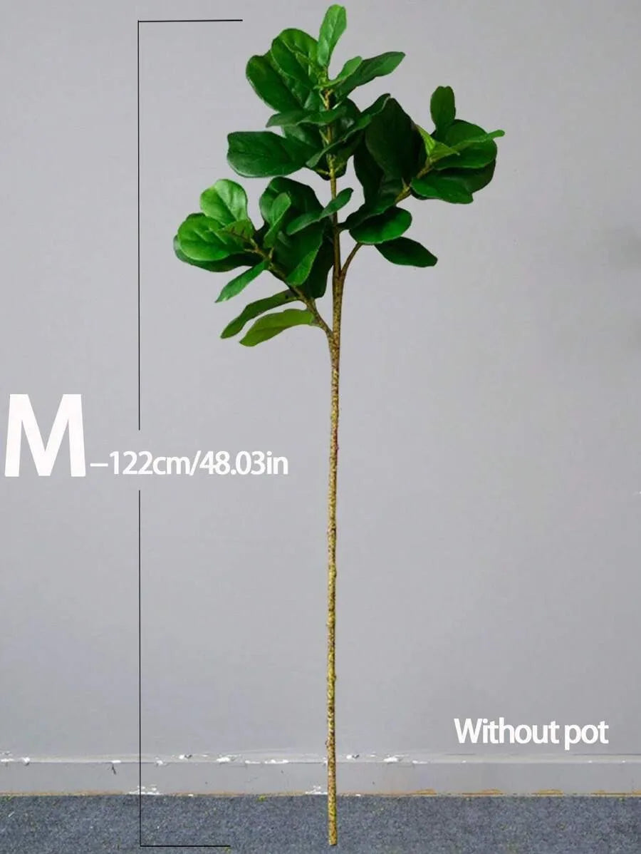 1pc Artificial Ficus Microcarpa Plant With Big Branches for Indoor&Outdoor House Decor Garden Ornaments, Without Pot