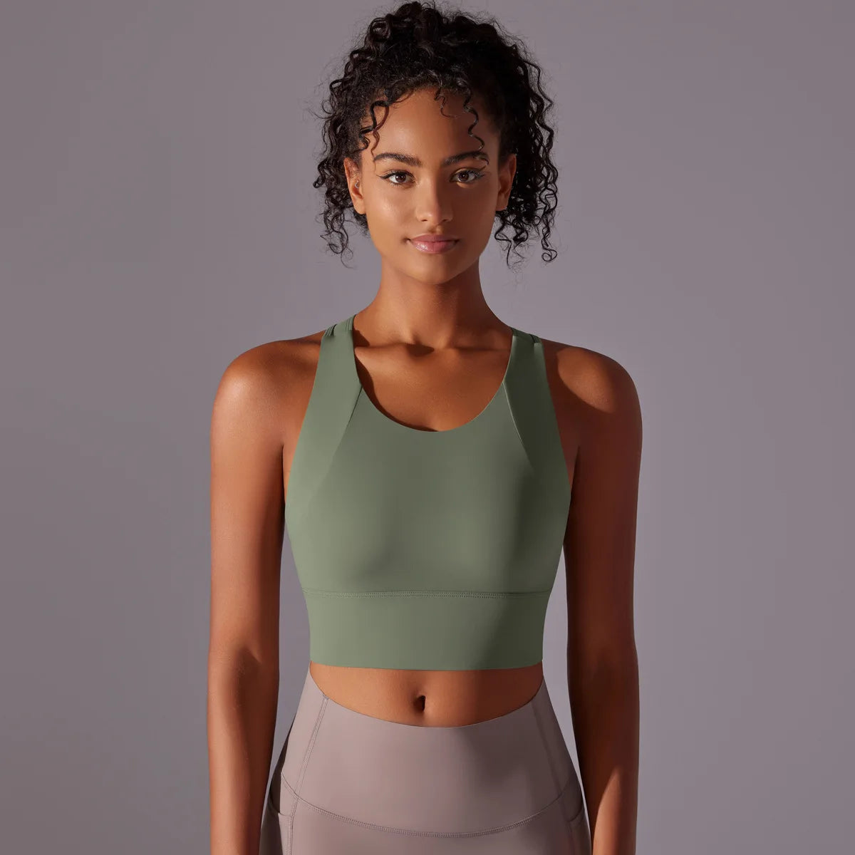 Fixed Cup All-In-One Push up High Support Shockproof High Intensity Exercise Slim Beautiful Back Tank Tops for Women