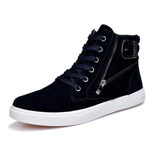 2025 Zapatos Altos RTS High Quality Hot-Selling Big Size Custom Design Men High Top Shoes Lace up Black Shoes