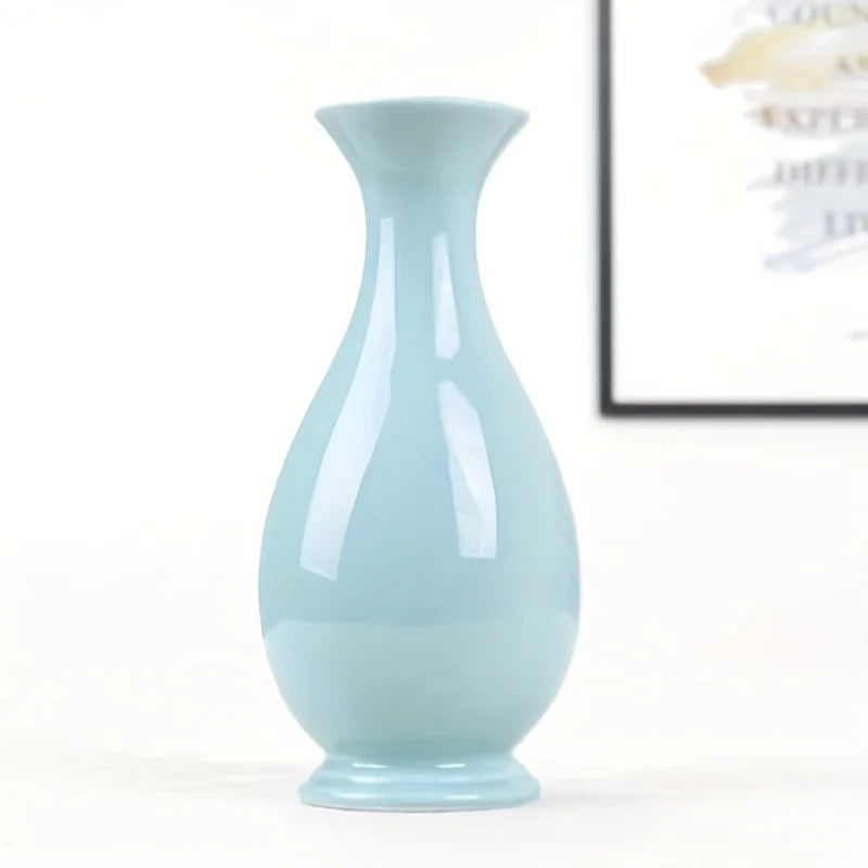 Ceramic Vase Small Ornament for Living Room Dining Table Flower Arrangement Home Decor Office Desk Dried Flower Bouquet
