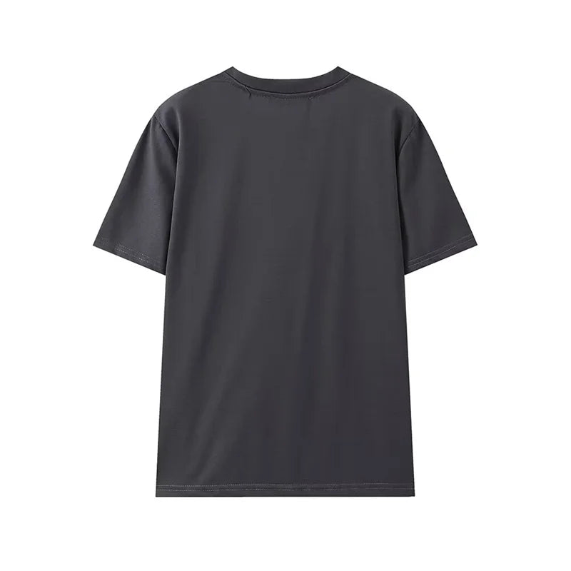TAOP&ZA Women's 2024 Summer New American Retro Loose Print Washed Effect Short Sleeve T-Shirt 1131326
