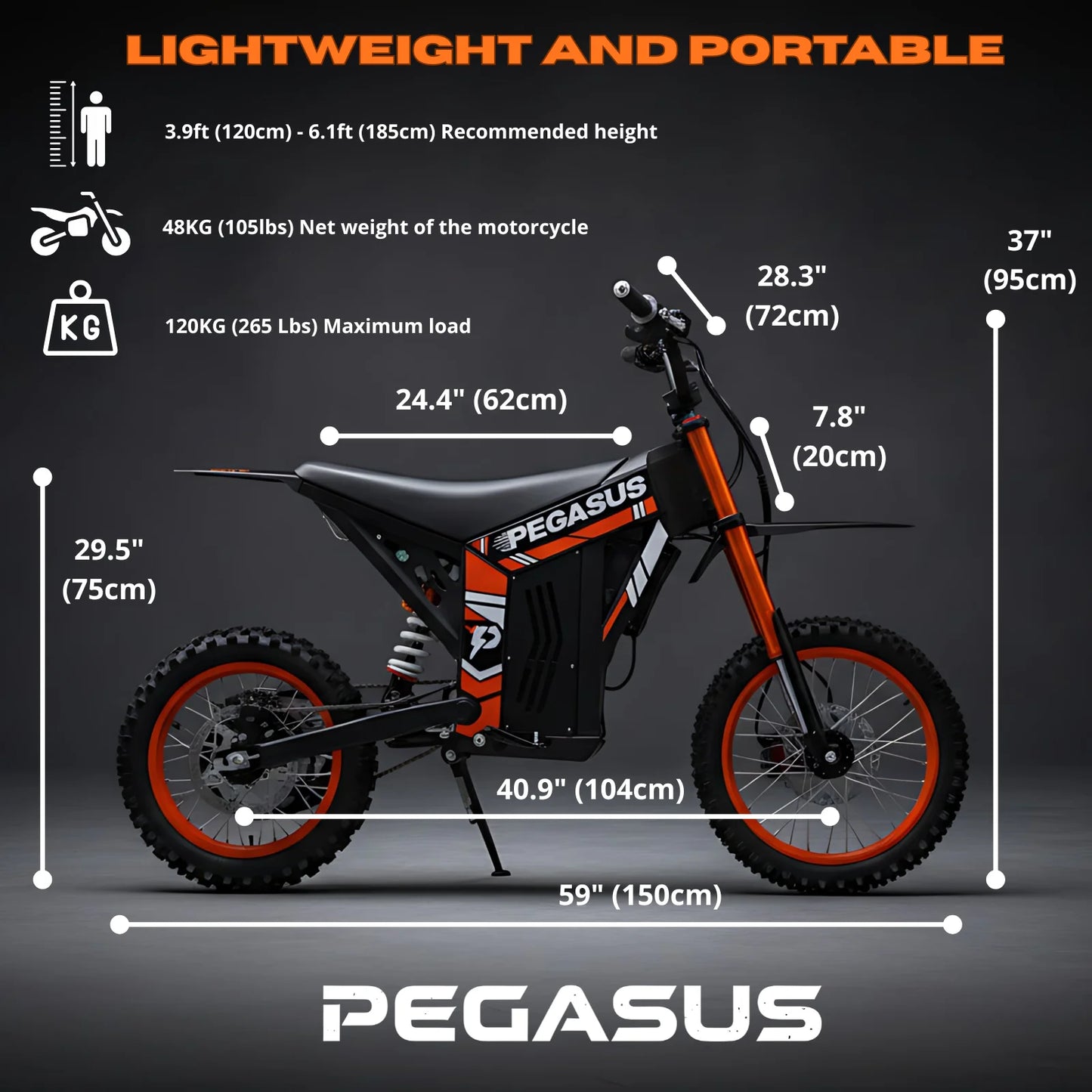 2000W Brushless Electric Dirt Bike 48V Lithium Battery Off-Road Motorcycle up to 60km/h
