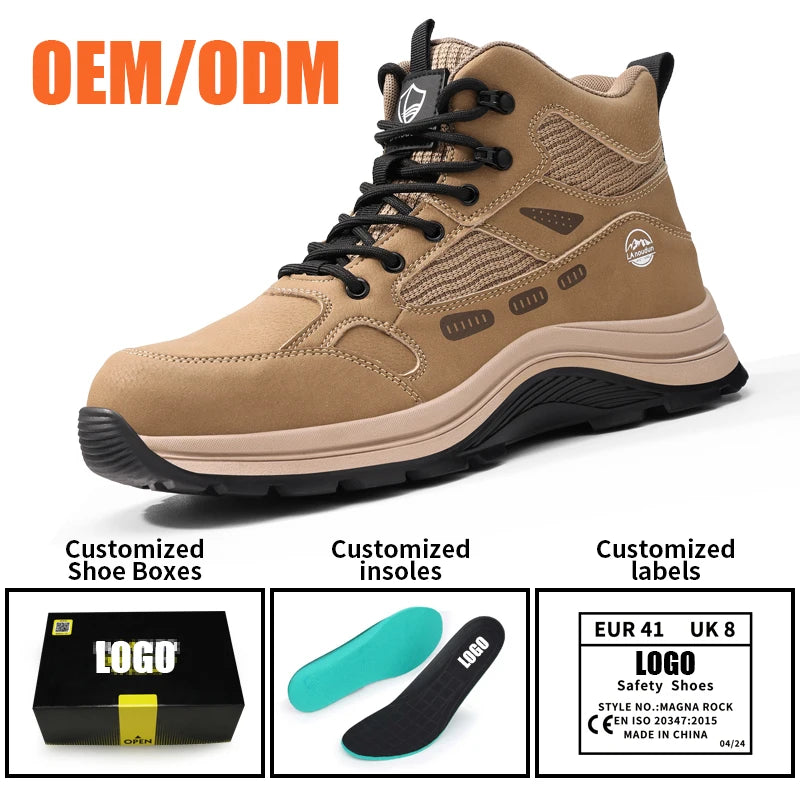LANOUDUN Anti-Impact Puncture-resistant All Season High-top Men Safety Shoes Steel Toe Protection
