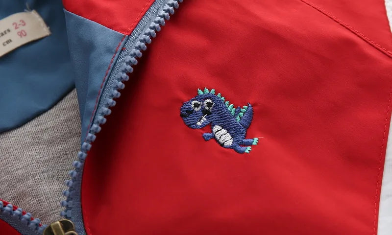 Spring Children Jackets for Boys Hooded Patchwork Kids Boy Outerwear Windbreaker Autumn Casual Children Coats Clothing 2-6 Years