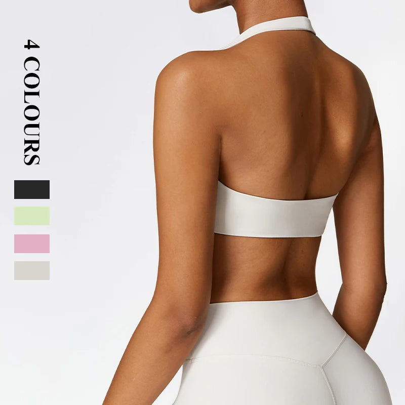 2024 New Running Shockproof Beauty Back Yoga Bra European and American Fitness Top High Strength Sports Underwear for Women