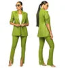 PU Leather Office Lady Women 2 Piece Set Notch Neck Blazer High Waist Pants Matching Set Autumn Work Wear Slim Tracksuits 10%