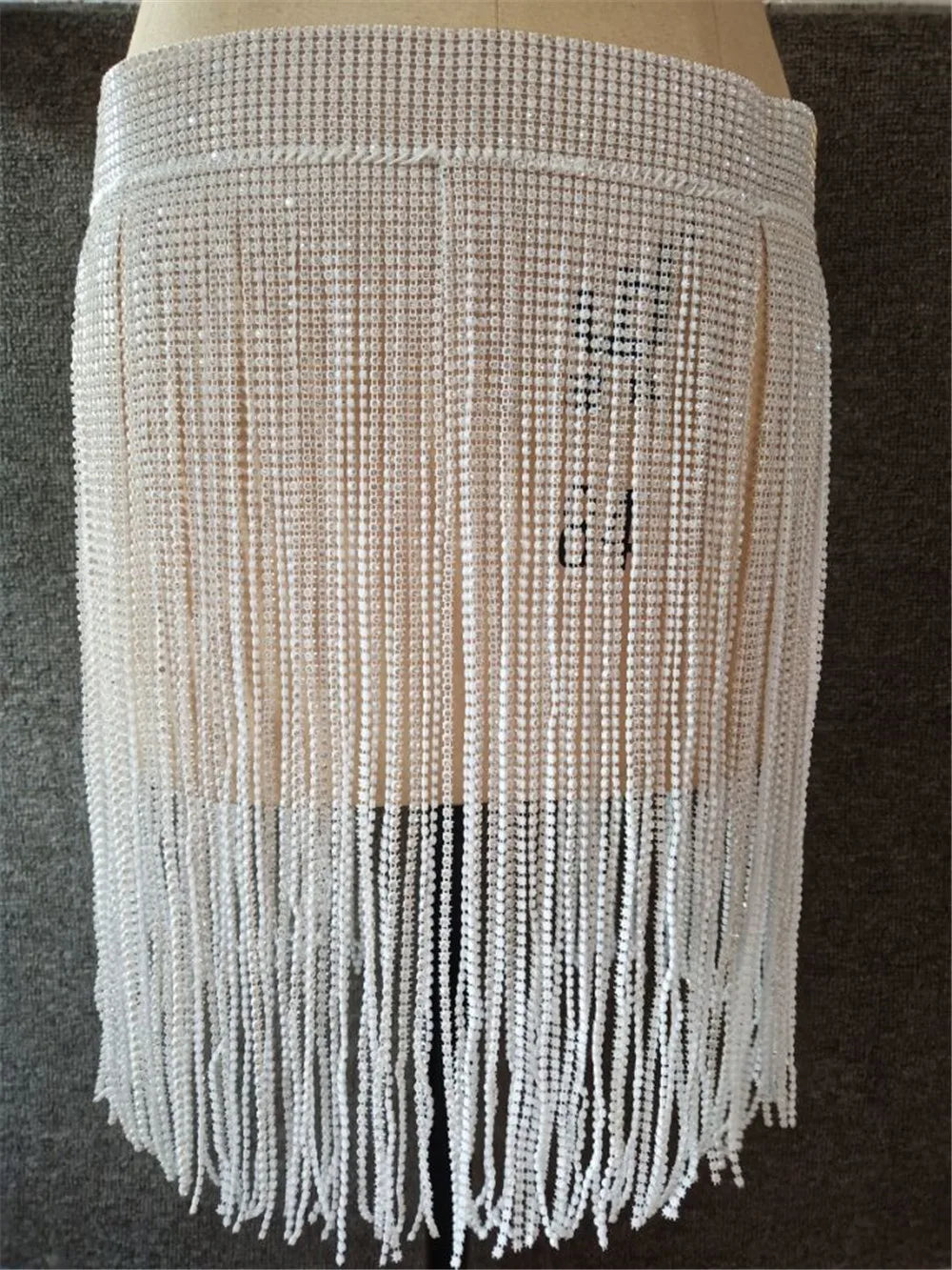 New Black Crystal Tassel Skirt Party Bling Rhinestone Mini Shirt Party Women Skirts
