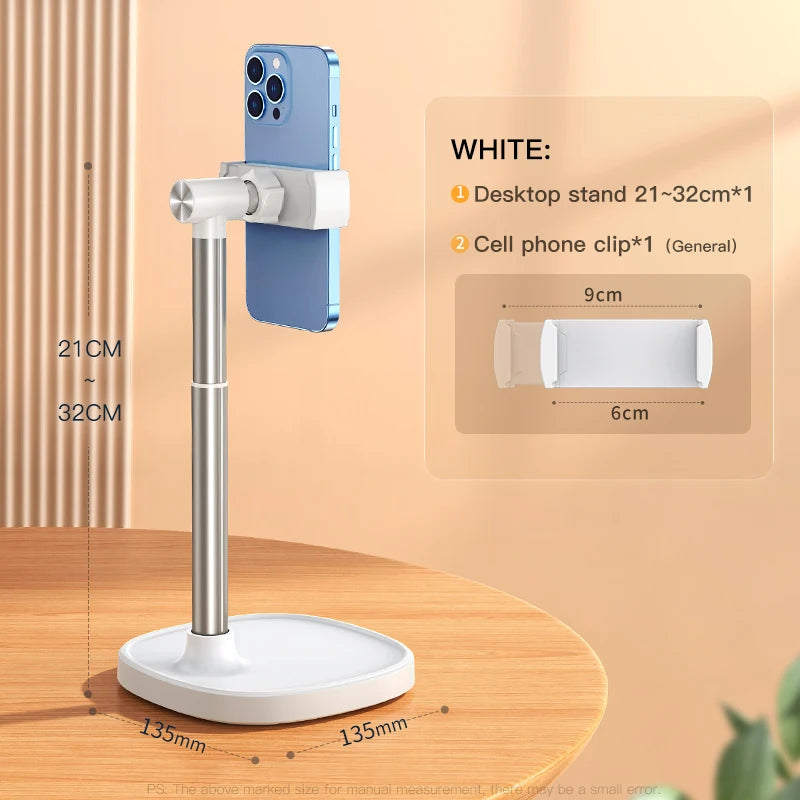 OULAIKE X66 Cell Phone Stand Mount for Desk Adjustable Height Angle Phone Holder 360 Degree Rotating Desktop Phone Stand