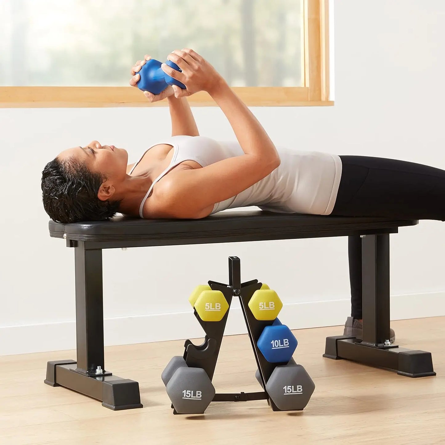 High Quality Customized 1-10kg Eco-friendly Neoprene-Coated PVC Dumbbells Set with 1 Year Guarantee for Gym Fitness