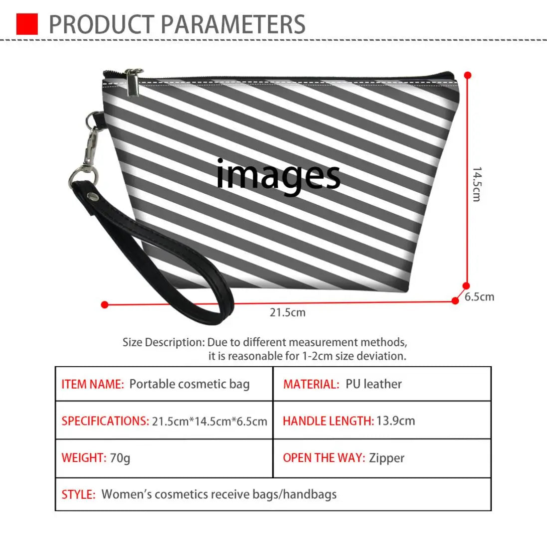 Hot Selling Art African Girl Theme Lightweight Travel Accessories Cosmetic Pouch Zipper Closure Makeup Bags Custom Cosmetic Bag