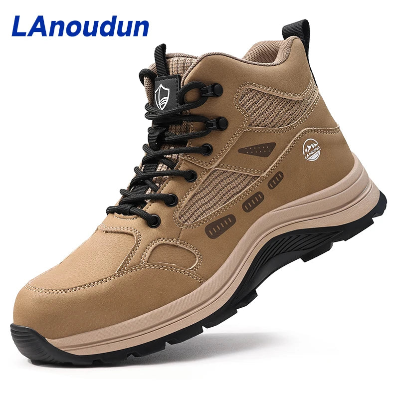 LANOUDUN Anti-Impact Puncture-resistant All Season High-top Men Safety Shoes Steel Toe Protection