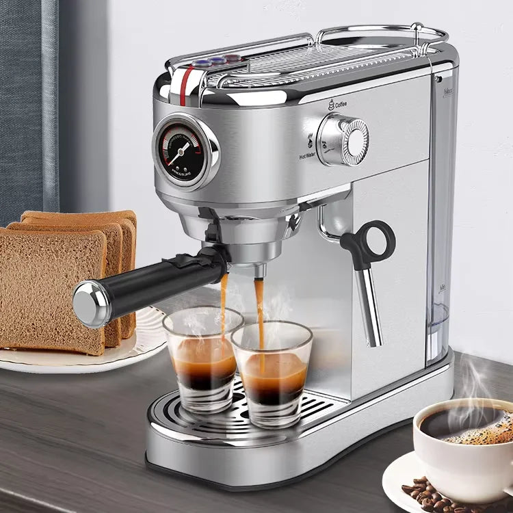 Stainless Steel Espresso Coffee Maker With Italy Pump 19bar Commercial Prodfessional Coffee Maker