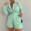 New High Quality Casual 2 Piece Set Women Puff Sleeve Top and Elastic Waist Slim Shorts Set Jogging Set
