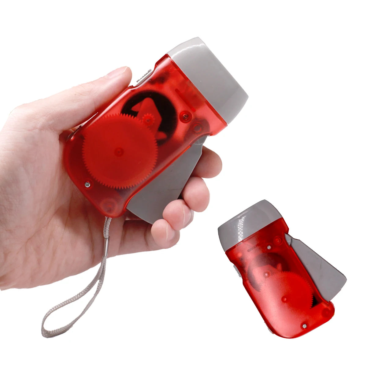 Portable Hand Pressing LED Night Flashlight Self-Powered Dynamo Crank Power Wind Up Manual Power Generation For Camping Riding
