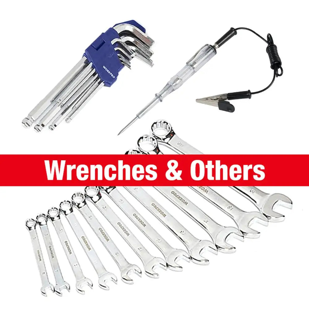 WORKPRO 123PC New Mechanic Tool Set for Car Home Tool Kits Quick Release Ratchet Handle Wrench Socket Set